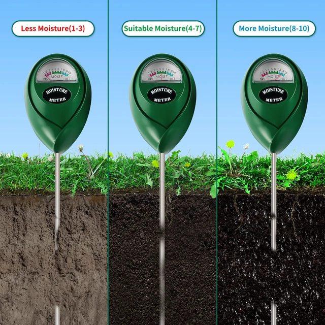 Alt view image 2 of 6 - Moisture Meter Water Monitor Soil Hygrometer Sensor Care, Lawn, Farm, Indoor & Outdoor. (Plant Gifts for Gardeners), 10.23inch, Green