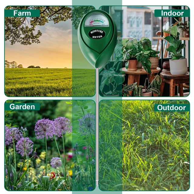 Alt view image 6 of 6 - Moisture Meter Water Monitor Soil Hygrometer Sensor Care, Lawn, Farm, Indoor & Outdoor. (Plant Gifts for Gardeners), 10.23inch, Green
