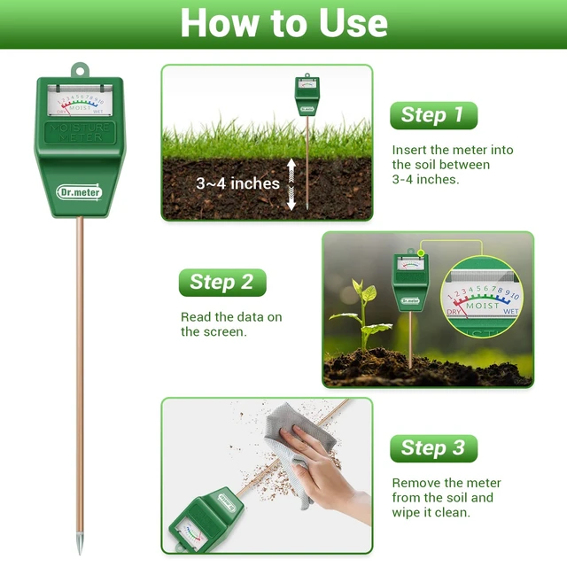 Alt view image 3 of 7 - Soil Moisture Meter for Plants, Plant Water Gauge Test Kit | Soil Tester Hygrometer Sensor for Houseplants Garden Lawn Farm,Greenhouse, Gardening Gifts, No Battery Needed