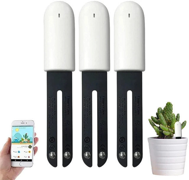 Main image of Soil Moisture Meter 4 in 1,Plant Water Monitor,Automatically detect Moisture/Temperature/Light/Fertility,Can Connect to Mobile Phone via Bluetooth,Hygrometer Sensor for Indoor Plants (3pc)
