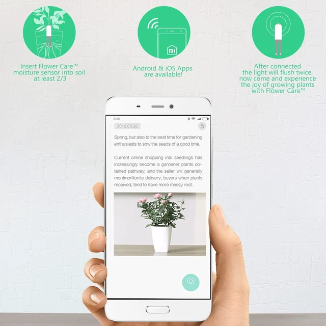 Alt view image 6 of 7 - Soil Moisture Meter 4 in 1,Plant Water Monitor,Automatically detect Moisture/Temperature/Light/Fertility,Can Connect to Mobile Phone via Bluetooth,Hygrometer Sensor for Indoor Plants (3pc)