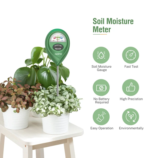 Alt view image 3 of 7 - Soil Moisture Meter,Plants Moisture Meter,Plant Water Meter for Indoor/Outdoor Plants,Hydrometer for PlantsGreen