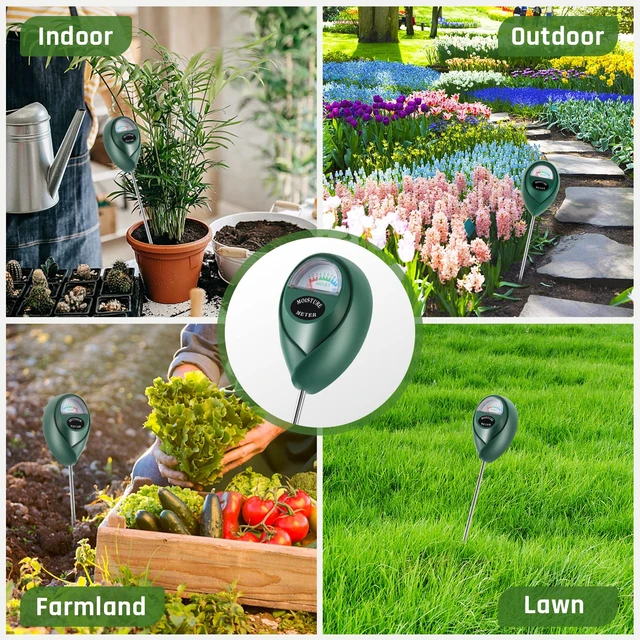 Alt view image 7 of 7 - Plant Moisture Meter, Plant Water Meter, Soil Moisture Meter for House Plants for Garden, Lawn, Farm, Indoor & Outdoor Use, No Batteries Required (2 Packs Green)