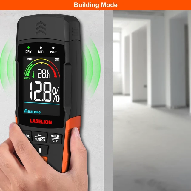 Alt view image 5 of 7 - 2-in-1 Pin & Pinless Moisture Meter MS03 Accurate Moisture Detection for Wood, Concrete, Drywall, and More LCD Display with Hold Function, Flashlight, and Auto Power Off