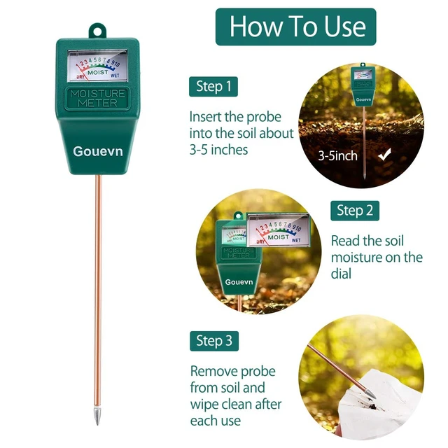 Alt view image 3 of 7 - Soil Moisture Meter for Plants, Plant Water Meter Indoor Outdoor | No Battery Required, Instant Moisture Check, Soil Tester, Plant Moisture Meter, Houseplants, Potted Plants, Garden,Plant Care