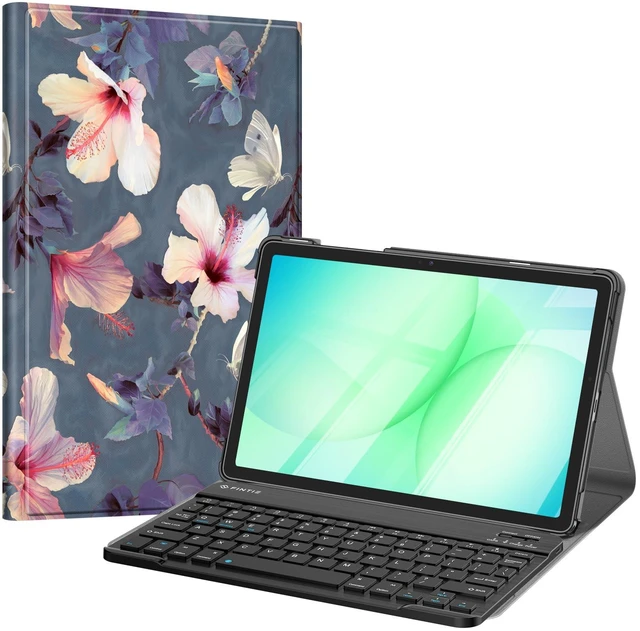 Main image of Keyboard Case for Samsung Galaxy Tab A11 Plus/A9 Plus 11'', Hibiscus | 3 Viewing Angles, Detachable Bluetooth Keyboard, Rechargeable Battery, Dual Protection, Work Study Travel Use