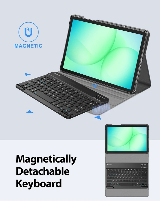 Alt view image 5 of 7 - Keyboard Case for Samsung Galaxy Tab A11 Plus/A9 Plus 11'', Hibiscus | 3 Viewing Angles, Detachable Bluetooth Keyboard, Rechargeable Battery, Dual Protection, Work Study Travel Use