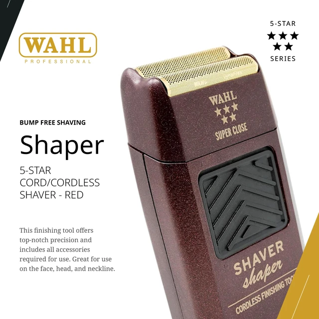 Alt view image 2 of 7 - 5 Star Shaver/Shaper Cord/Cordless Foil Shaver | Gold TiN Coated Foils for Bump-Free Ultra-Close Shaves on Face, Head & Neckline, 60 Min Runtime, Model 08061-100