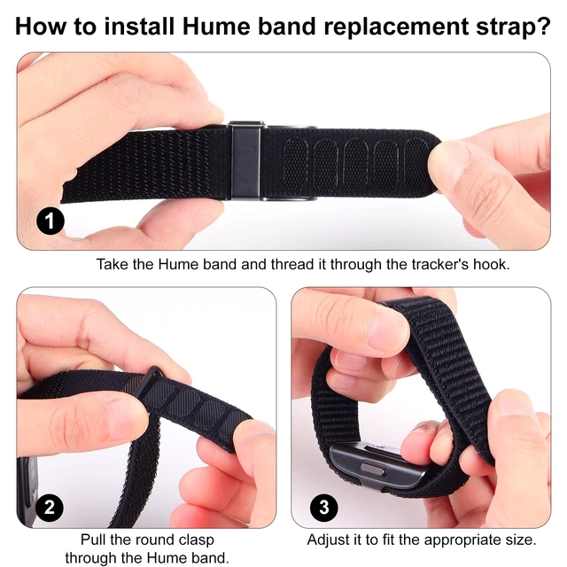 Alt view image 4 of 7 - Compatible with Hume Band Replacement Strap 1.0 Nylon Loop Sport Wristband Soft Breathable Adjustable Wrist Bands for Hume Health Band Replacement Straps 1.0 for Women Men Fits Workouts Sleeping Daily