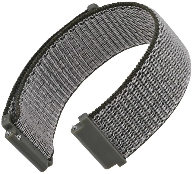 Main image of 22mm Adjustable Nylon Watch Band, Quick Release Sport Loop Strap (Grey)