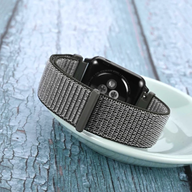 Alt view image 7 of 7 - 22mm Adjustable Nylon Watch Band, Quick Release Sport Loop Strap (Grey)