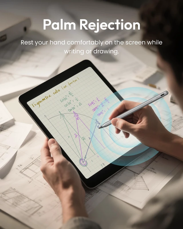 Alt view image 7 of 7 - Pencil A8 for Apple iPad 2018-2026, (2X Faster Charge),Palm Rejection, Pixel Precision, Stylus Pen for iPad 11/10/9/8/7/6th Gen, Pro 12.9/11/13-inch M4, Air 3/4/5/M2/M3, Mini 5/6th, Black