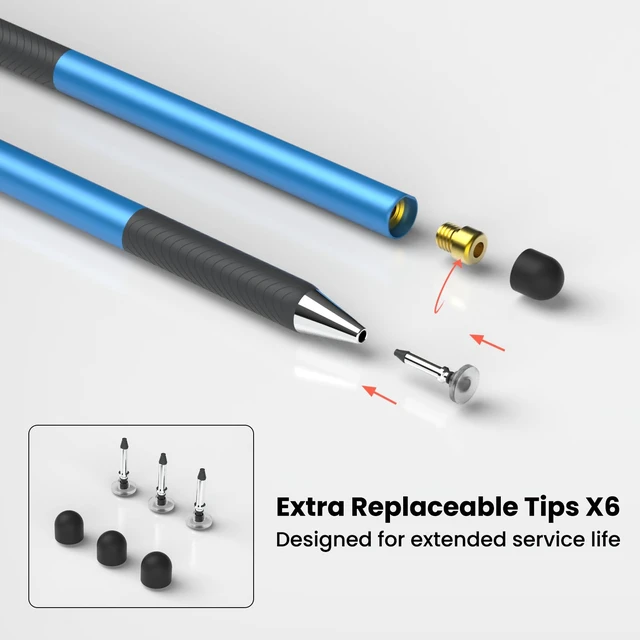 Alt view image 7 of 7 - Stylus Pen for ipad Touchscreen, 2 in 1 Universal Stylus Pens, 3 Pack | Anti-Slip Rubber Sleeve, High Precision Disc & Rubber Tip, Stylists, For ipad iphone Duo Android Tablet Switch Touch Screen
