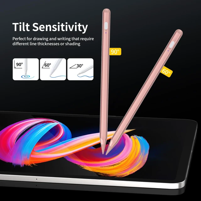 Alt view image 5 of 7 - Stylus Pencil for Apple 2018-2026 iPad, 2X Fast Charge iPencil USB-C Compatible with iPad 11/10/9/8/7/6th Gen, iPad Pro 11"/12.9"/13-inch M4, Air 3/4/5/M2/M3, Mini 5/6/7 Gen-G2 Rose Gold