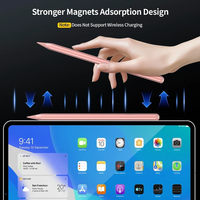 Alt view image 7 of 7 - Stylus Pencil for Apple 2018-2026 iPad, 2X Fast Charge iPencil USB-C Compatible with iPad 11/10/9/8/7/6th Gen, iPad Pro 11"/12.9"/13-inch M4, Air 3/4/5/M2/M3, Mini 5/6/7 Gen-G2 Rose Gold