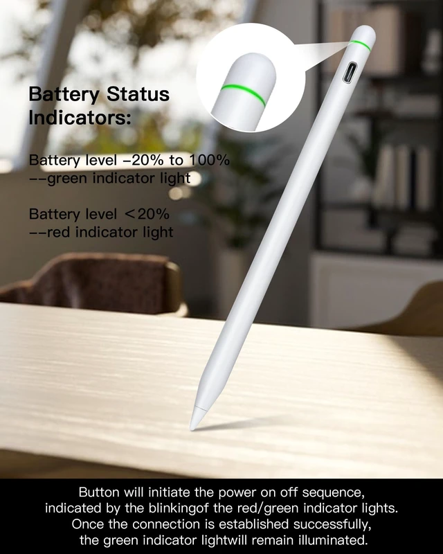 Alt view image 5 of 7 - Stylus Pencil 1st Generation for iPad 9th&10th Generation with Palm Rejection, Tilt Sensitivity, Stylus Pen Compatible with iPad Pro 11/12.9, iPad 10/9/8/7/6, iPad mini 5/6, iPad Air 3/4/5