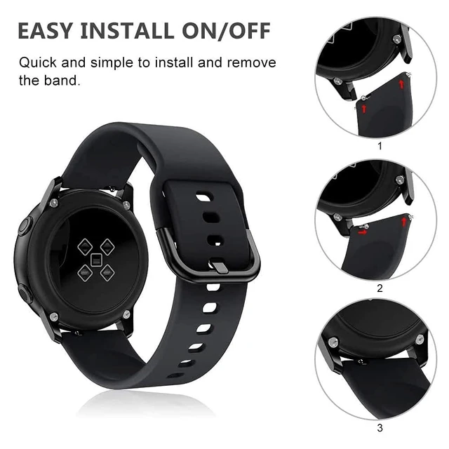 Alt view image 6 of 7 - Bands Compatible with 19mm ID205L Veryfitpro Smart Watch, Quick Release Soft Silicone Fadeless Pattern Printed Floral Replacement Band for ID205L, ID205G ID205 ID205U ID205S, Black