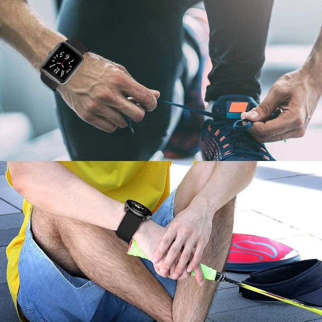 Alt view image 7 of 7 - Bands Compatible with 19mm ID205L Veryfitpro Smart Watch, Quick Release Soft Silicone Fadeless Pattern Printed Floral Replacement Band for ID205L, ID205G ID205 ID205U ID205S, Black