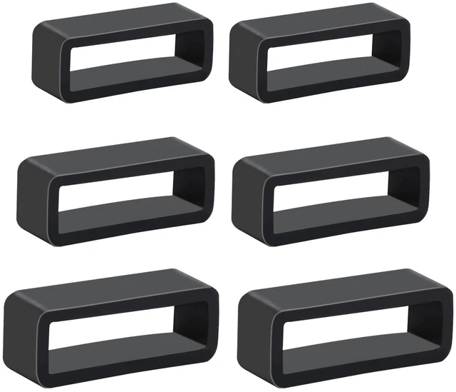 Main image of 6 Pcs Watch Band Keepers, 18mm/20mm/22mm Silicone Watch Strap Holder Loops Watch Strap Retainer Black Rubber Watch Strap Keeper Replacement Watch Band Fastener Rings for Smart Sport Watches Parts
