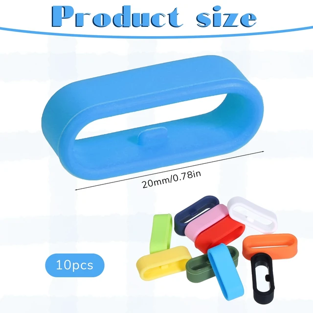 Alt view image 2 of 7 - 10 Pcs Watch Band Holder Loop Multi-Color Smart Watch Security Bands Fastener Rings Replacement Watches Strap Holder Universal Fit Watchband Loops-20mm