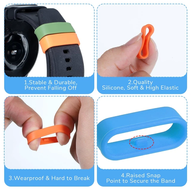 Alt view image 3 of 7 - 10 Pcs Watch Band Holder Loop Multi-Color Smart Watch Security Bands Fastener Rings Replacement Watches Strap Holder Universal Fit Watchband Loops-20mm