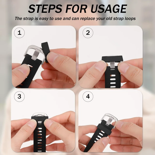 Alt view image 4 of 7 - 6 Pcs Watch Band Keepers, 18mm/20mm/22mm Silicone Watch Strap Holder Loops Watch Strap Retainer Black Rubber Watch Strap Keeper Replacement Watch Band Fastener Rings for Smart Sport Watches Parts