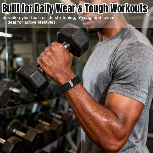 Alt view image 5 of 6 - Bicep Bands Compatible with Hume Band, Nylon Loop Replacement Strap, Soft Breathable Adjustable Sport Wrist/Arm/Ankle Band for Fitness Tracker & Activity Monitor
