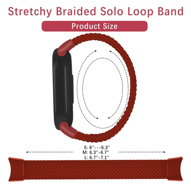 Alt view image 3 of 7 - Braided Solo Loop Compatible with Xiaomi Smart Band 10 9 8 Women Men | Nylon Fabric Woven Elastic Stretchy Adjustable Sport Strap for Xiaomi Mi Band 8 9 10