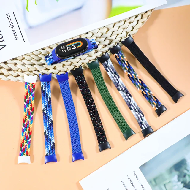 Alt view image 5 of 7 - Braided Solo Loop Compatible with Xiaomi Smart Band 10 9 8 Women Men | Nylon Fabric Woven Elastic Stretchy Adjustable Sport Strap for Xiaomi Mi Band 8 9 10