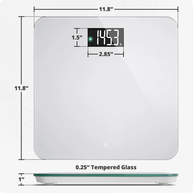 Alt view image 7 of 7 - AccuCheck Digital Bathroom Scale for Body Weight (Pearl Gray) | Accurate Weight Scale with Double-Check Tech, Large High-Contrast Backlit Display, 400lb Capacity, Easy to Read, Auto-Step On