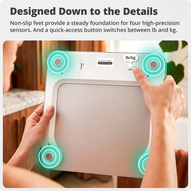 Alt view image 6 of 7 - AccuCheck Digital Bathroom Scale for Body Weight (Pearl Gray) | Accurate Weight Scale with Double-Check Tech, Large High-Contrast Backlit Display, 400lb Capacity, Easy to Read, Auto-Step On