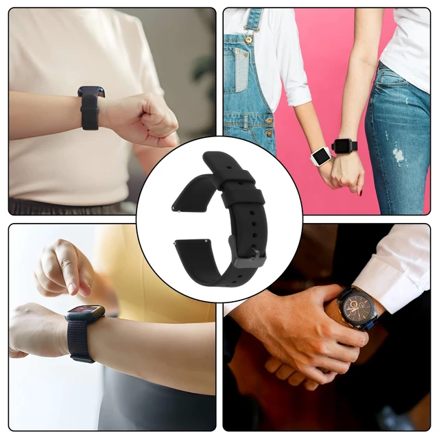 Alt view image 6 of 7 - Watch Strap Quick Release Waterproof Soft Replacement Strap Sport Slim Watches Bands Durable Wristbands Silicone Watch Bands for Men Women Compatible with Smart Sport Watches