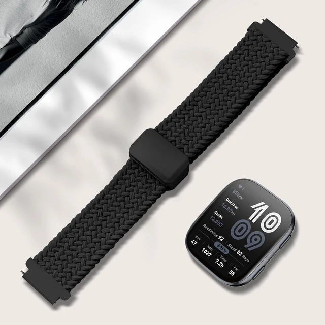 Alt view image 4 of 7 - 22mm Magnetic Braided Nylon Compatible with Amazfit Bip 6/Bip 5/Bip Max/Active Max Watch Band, Breathable Soft Sport Wristband Replacement for Balance 2/Balance & GTR 4/3 Pro/3/2/2e/47mm Men Women