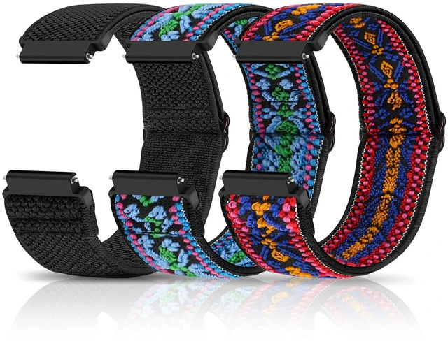Main image of Compatible with 16mm 18mm 19mm 20mm 22mm 24mm Watch Bands Quick Release Replacement Wristband,Adjustable Stretchy Nylon Solo Loop Straps Fabric Braided Sport Elastic Bands for Men Women