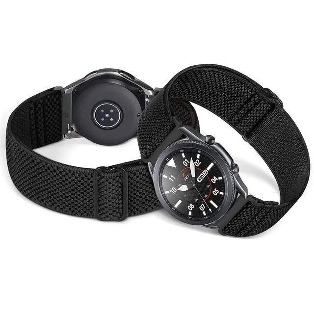 Alt view image 5 of 7 - Compatible with 16mm 18mm 19mm 20mm 22mm 24mm Watch Bands Quick Release Replacement Wristband,Adjustable Stretchy Nylon Solo Loop Straps Fabric Braided Sport Elastic Bands for Men Women