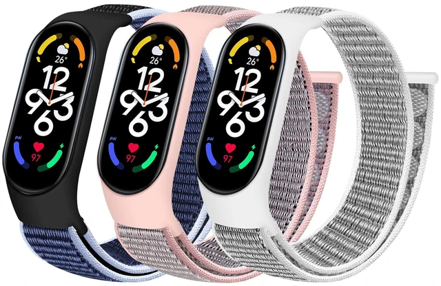 Main image of Nylon Band Compatible with Xiaomi Mi Band 7/Mi Band 6/Mi Band 5/Mi Band 4/Mi Band 3/Amazfit Band 5, Soft Adjustable Sport Loop Wristband Replacement Strap for Xiaomi Mi Band 7/6/5/4/3 Women Men