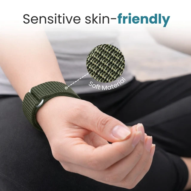 Alt view image 7 of 7 - Herz P1 Smart Band FlexPro Wristband - (Green Power) Replacement 2x Band Set with Short and Long Nylon Stretch Bands with Adjustable Latch