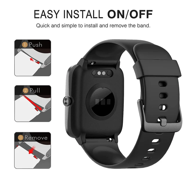 Alt view image 5 of 7 - 19mm Silicone Bands Compatible with Veryfitpro ID205L GRV FC1 | Quick Release Soft Strap for Veryfitpro ID205/ID205L/ID205S Hama 4900/5910 for Yamay Fitness Willful Popglory Blackview