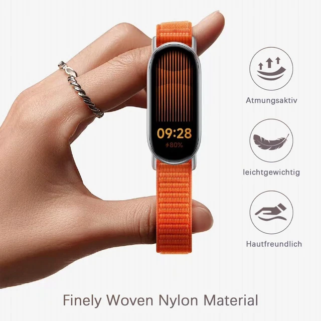 Alt view image 5 of 7 - Watch Band with Metal Adatper for Xiaomi Smart Band 10/9/8 Replacement Strap Nylon Sport for Mi Band 10/9/8 Bracelet for Woman Man