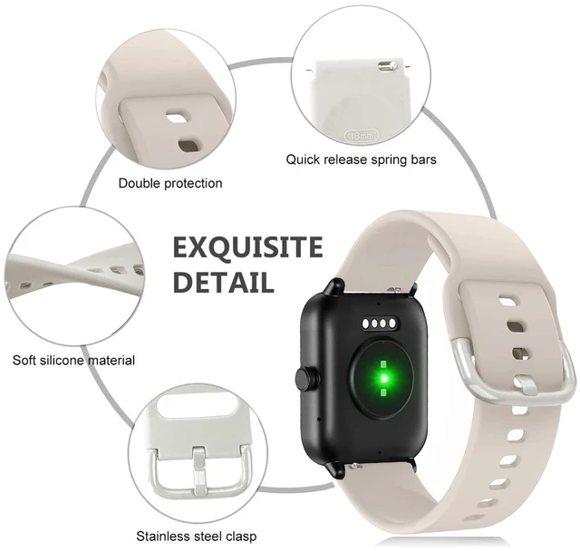 Alt view image 3 of 7 - 3 Pack 22mm Watch Bands Compatible with IDW13,IDW16,IDW19, Soft Silicone Replacement Strap for Fitpolo IDW13/Woneligo W13/FITVII HM57/TOOBUR IDW16/MILOUZ IDW19 Watch Women Men