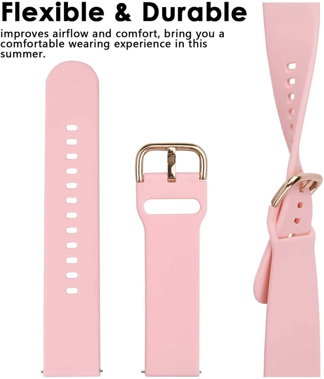 Alt view image 5 of 7 - 3 Pack 22mm Watch Bands Compatible with IDW13,IDW16,IDW19, Soft Silicone Replacement Strap for Fitpolo IDW13/Woneligo W13/FITVII HM57/TOOBUR IDW16/MILOUZ IDW19 Watch Women Men