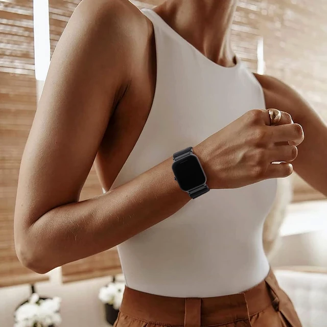Alt view image 6 of 7 - Watch Bands Compatible with Amazfit Active 2/Active 3/Active | 3 Pack 20MM Stretchy Soft Nylon Adjustable Replacement Sport Strap for Amazfit Cheetah 2 Pro/Bip U Pro/GTS 4 Women Men