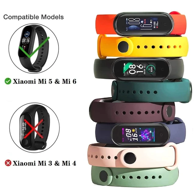 Alt view image 2 of 7 - (4/5/8 PACK Xiaomi Mi 5/6/7 Strap/Amazfit Band 5/6 Replacement Bands for Mi Band 5/6/7 SmartWatch Bands & Amazfit Band 5/6, Skin-Friendly Soft & Flexible Silicone Straps for Male and Female