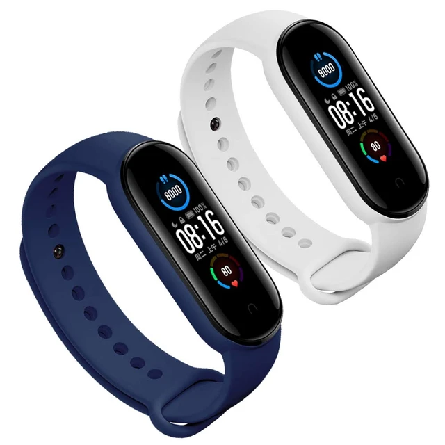 Alt view image 4 of 7 - (4/5/8 PACK Xiaomi Mi 5/6/7 Strap/Amazfit Band 5/6 Replacement Bands for Mi Band 5/6/7 SmartWatch Bands & Amazfit Band 5/6, Skin-Friendly Soft & Flexible Silicone Straps for Male and Female