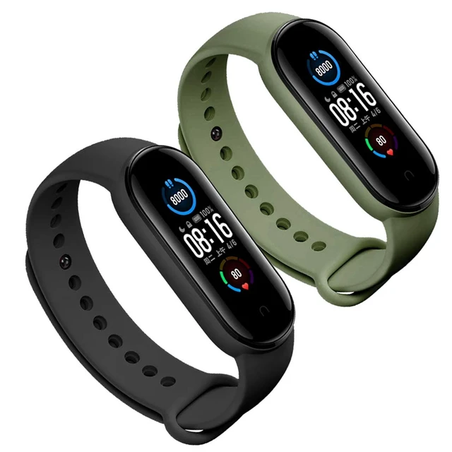 Alt view image 6 of 7 - (4/5/8 PACK Xiaomi Mi 5/6/7 Strap/Amazfit Band 5/6 Replacement Bands for Mi Band 5/6/7 SmartWatch Bands & Amazfit Band 5/6, Skin-Friendly Soft & Flexible Silicone Straps for Male and Female