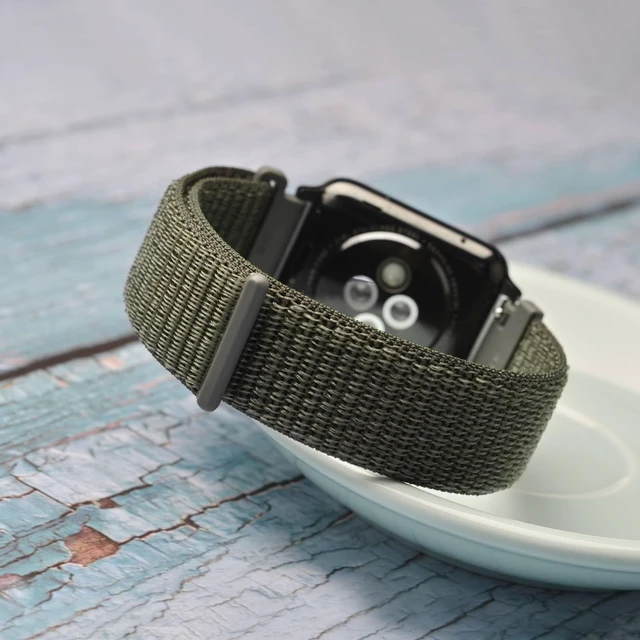 Alt view image 7 of 7 - 22mm Adjustable Nylon Watch Band, Quick Release Sport Loop Strap (Army Green)