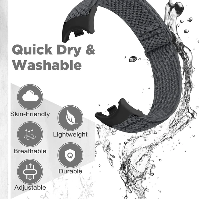 Alt view image 5 of 7 - Elastic Bands Compatible with Xiaomi Smart Band 10/9/8 for Women Men, Stretchy Solo Loop Soft Nylon Elastic Strap Replacement Wristband for Xiaomi Mi Band 10/9/83 PCS
