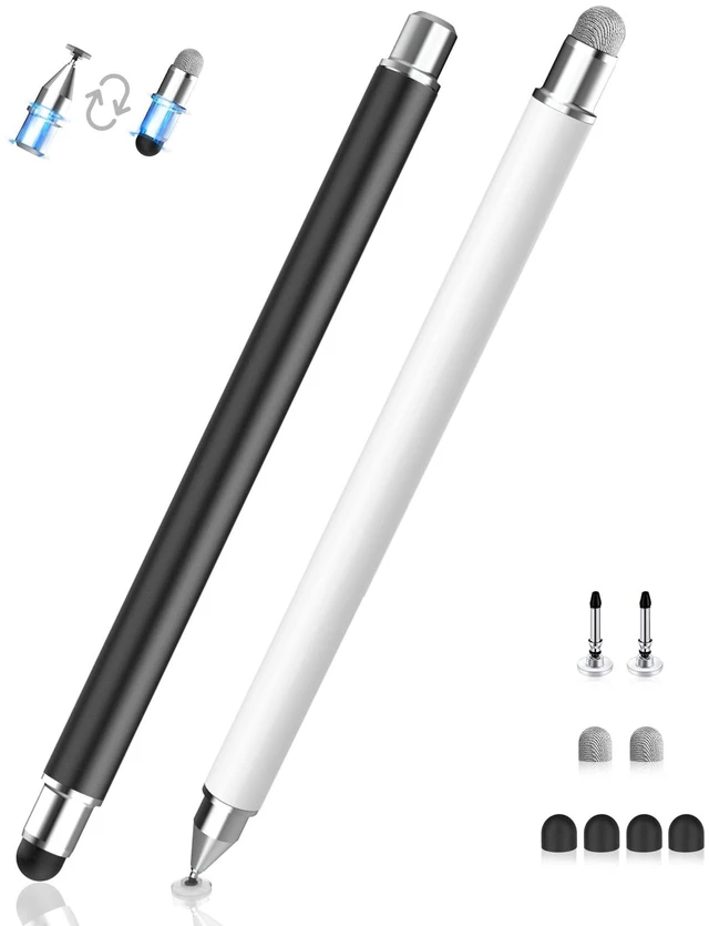 Main image of Stylus Pen for Touchscreen iPad, 3 in 1 Universal Stylists Pen | high-Sensitivity Metal Stylus, Magnetic Swap Disc Fiber Rubber Tips, for iPad/iPhone/Switch/Android/Tablet Touch Screens