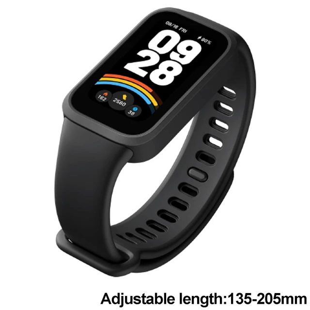 Alt view image 5 of 7 - 3-Pack Replacement Straps for Xiaomi Smart Band 9 Active | Soft, lightweight TPU with ventilation openings; adjustable, easy to clean, and quick to replace