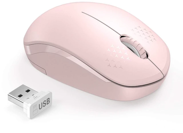Main image of Wireless Mouse for Laptop, 2.4G Noiseless Computer Mouse,Pink | Small portable design,USB receiver, quiet clicks, smooth tracking, 24-month battery life Mice for laptop,Chromebook and PC.